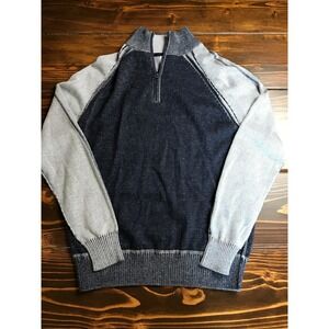 Established 1897 Sweater, Men's, Small, Navy Blue Gray, ¼ Zip, RN#124205